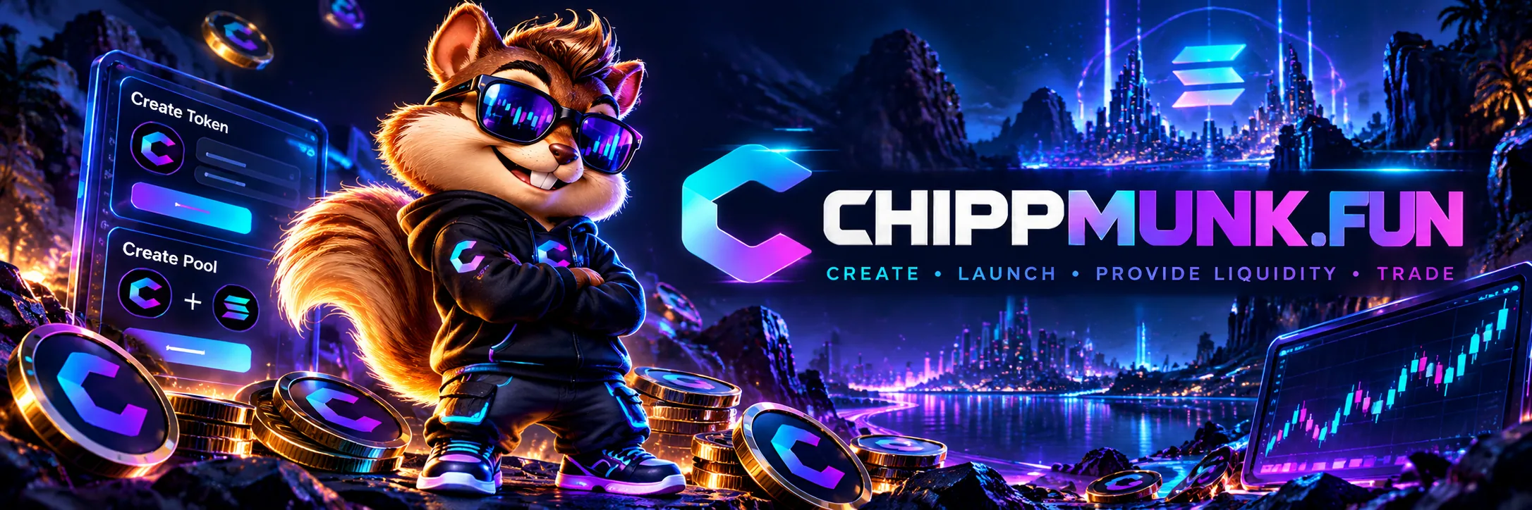 Chippmunk.fun Solana token and liquidity platform